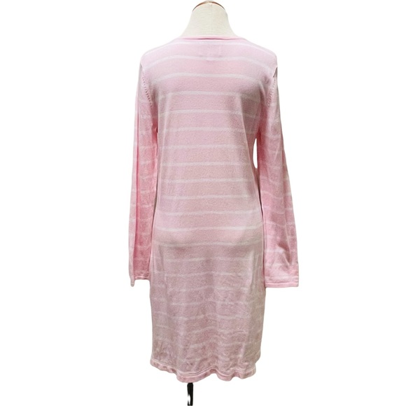 SAIL TO SABLE STRIPE KNIT DRESS PINK WHITE COASTAL SUMMER RESORT PREPPY PASTEL - Picture 2 of 11